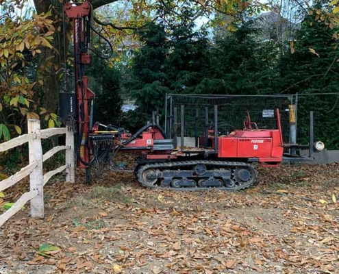 A post tracked grinder in action